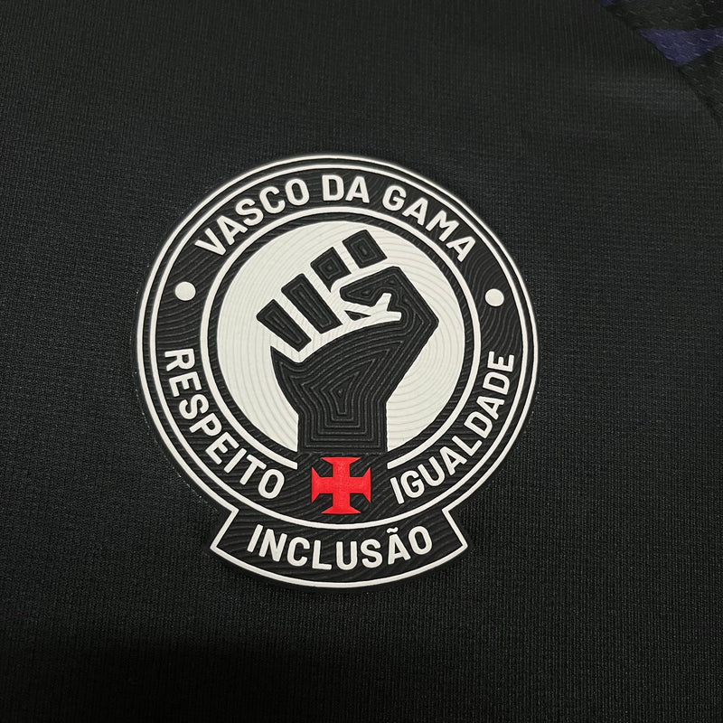 Camisa Vasco 24/25  Aquecimento Kappa Masculina - Preto Versão Torcedor