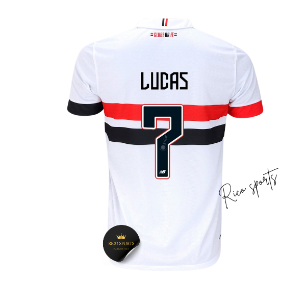 Camisa São Paulo I 24/25 Lucas 7 - Torcedor New Balance Masculina