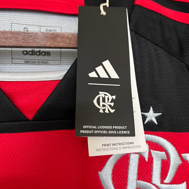 Camisa Flamengo Home + Patrocínios Adidas 24/25 - Versão Torcedor