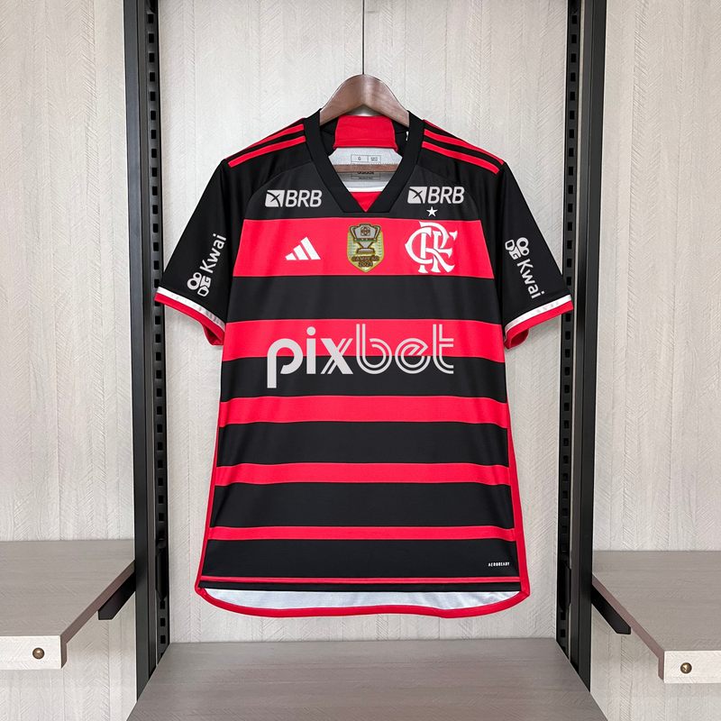 Camisa Flamengo Home + Patrocínios + Patch Adidas 24/25 - Versão Torcedor