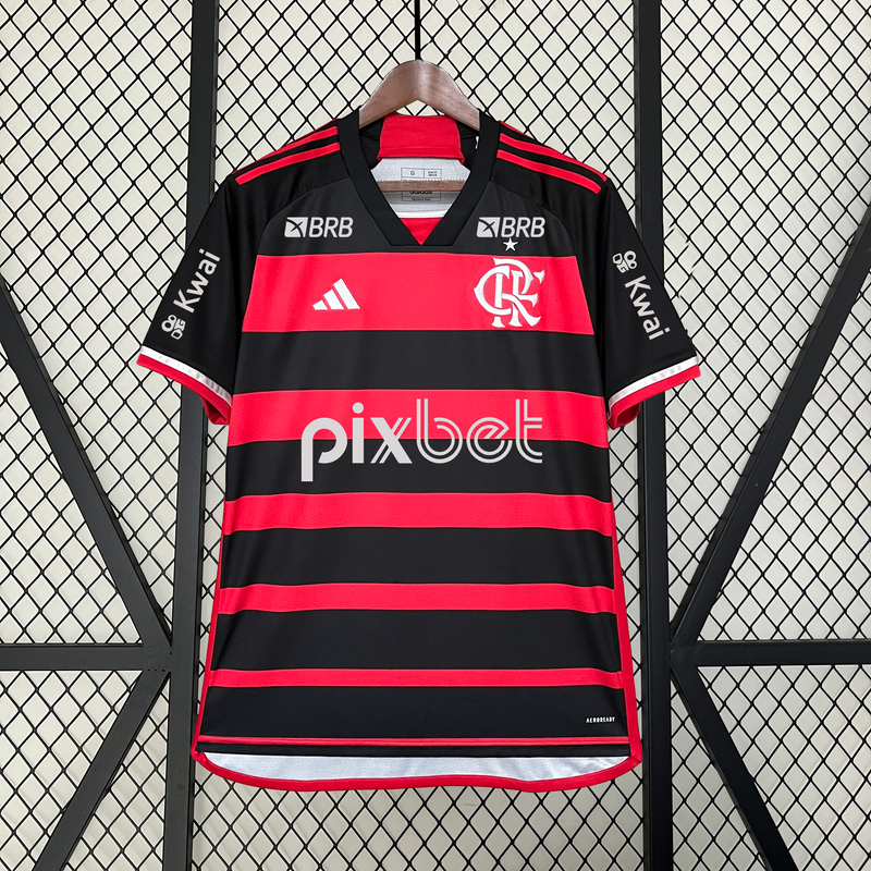 Camisa Flamengo Home + Patrocínios Adidas 24/25 - Versão Torcedor