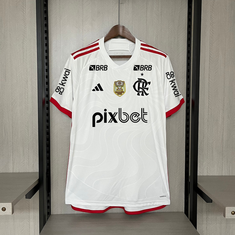 Camisa Flamengo away + Patrocínios + Patch Adidas 24/25 - Versão Torcedor