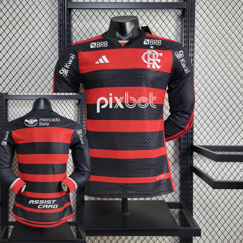 Camisa Flamengo Manga Longa + Patrocínio 24/25- Versão Jogador