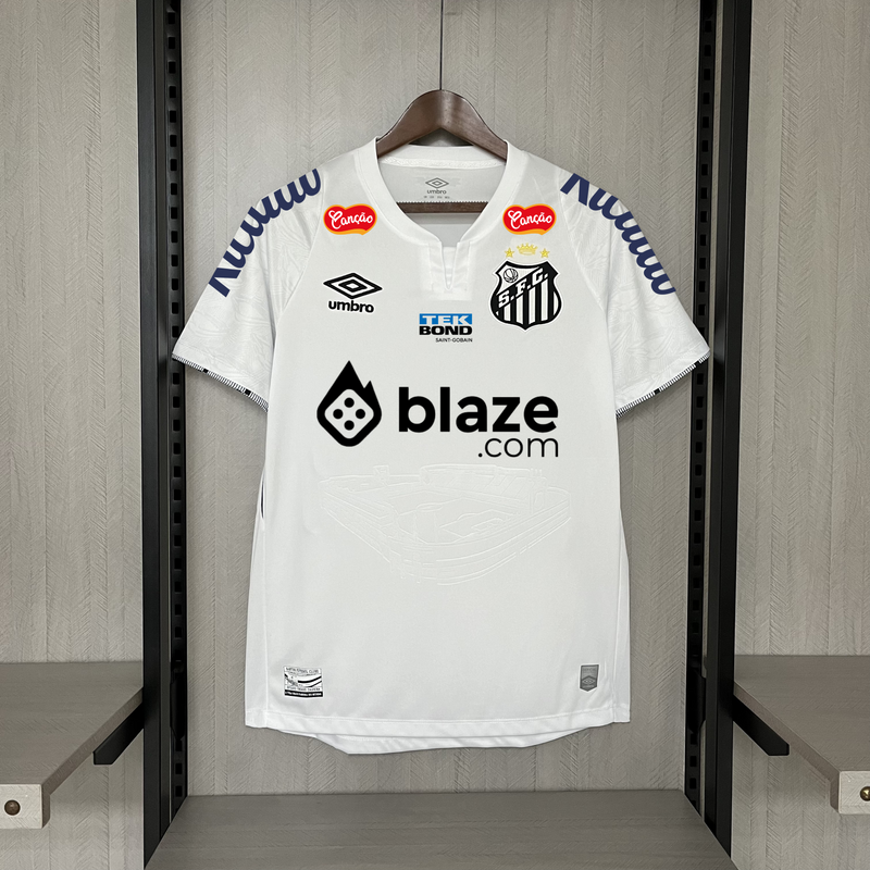 Camisa Santos Home + Patrocínios Umbro 24/25 - Versão Torcedor