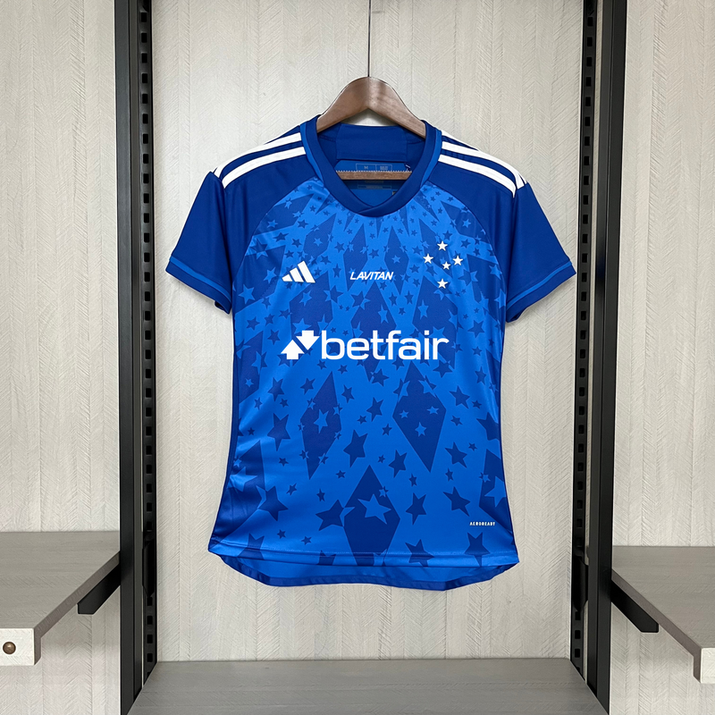 Camisa Cruzeiro Home + Patrocínios adidas 24/25 - Versão Feminina