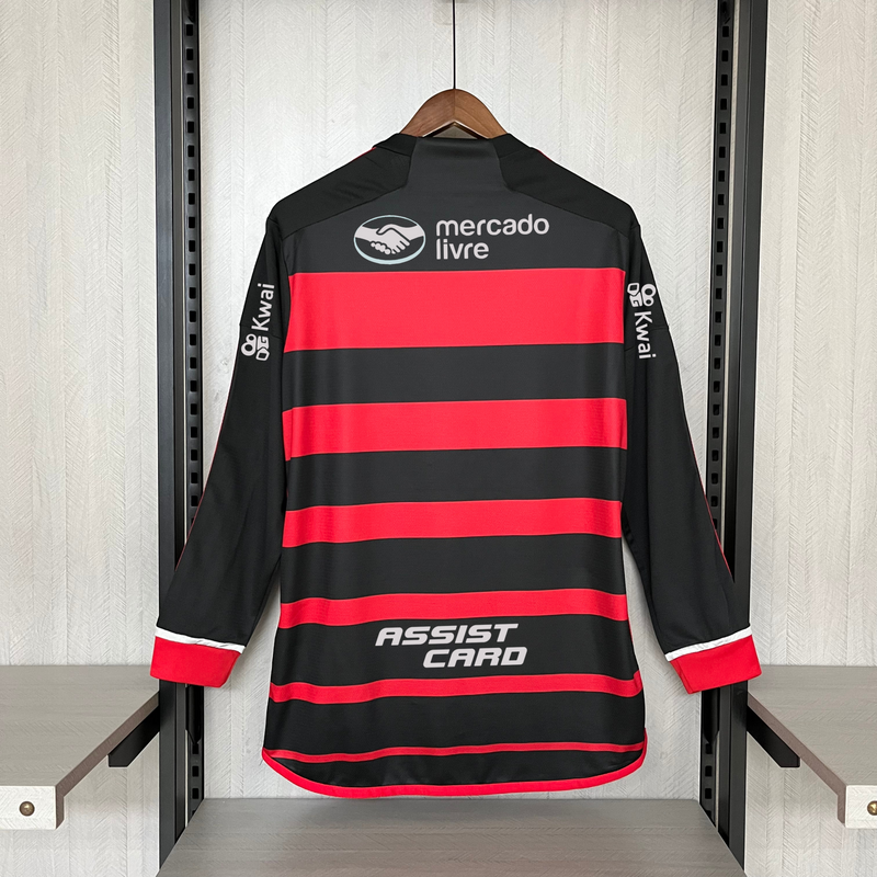 Camisa Flamengo Manga Longa + Patrocínios 24/25