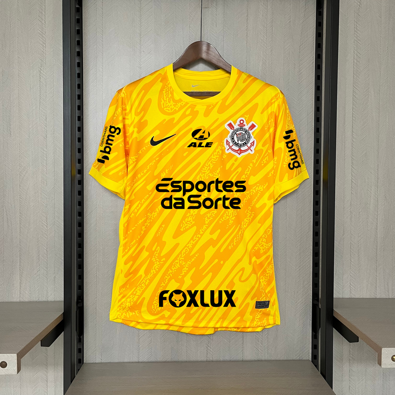 Camisa Corinthians Goleiro + Patrocínio Nike 24/25 - Versão Torcedor Amarela