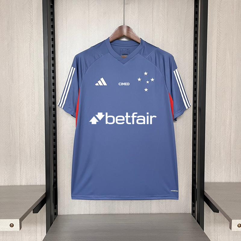 Camisa Cruzeiro Treino + Patrocínios Adidas 24/25 - Versão Torcedor azul